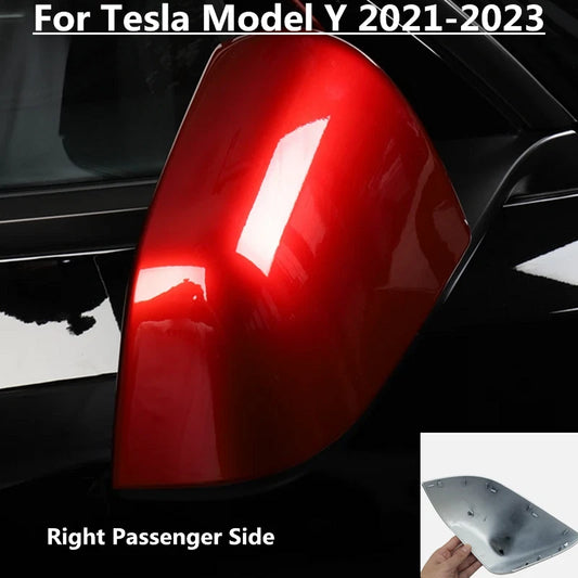 1x Red Passenger Side Mirror Cover Cap for Tesla Model Y (2021–2023)