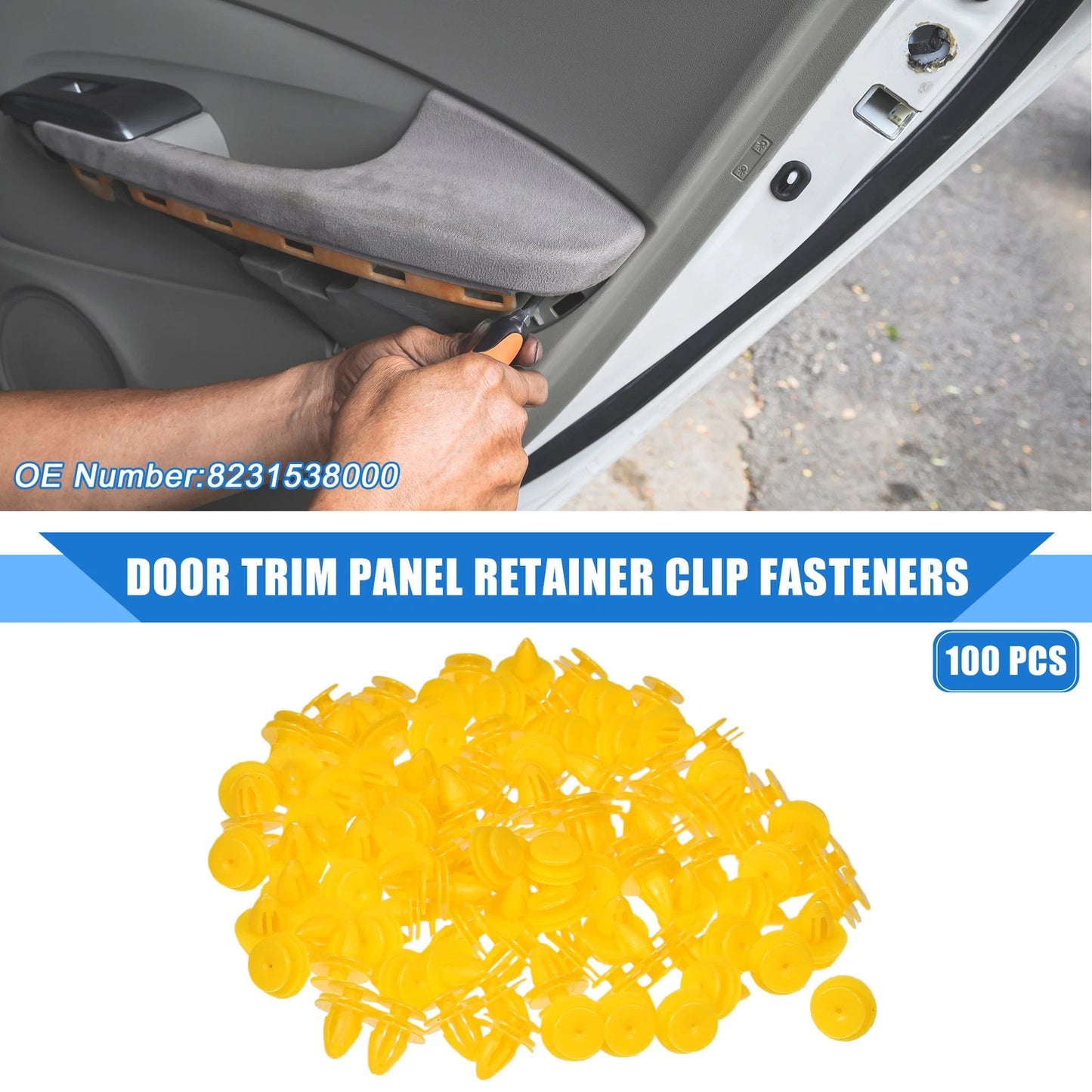 100 Pcs Door Trim Panel Retainer Clip Fasteners for Chevrolet Aveo (2004-2011)