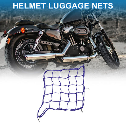 Motorcycle Luggage Cargo Net 40x40cm Bungee Cargo Net Blue for Motorcycle