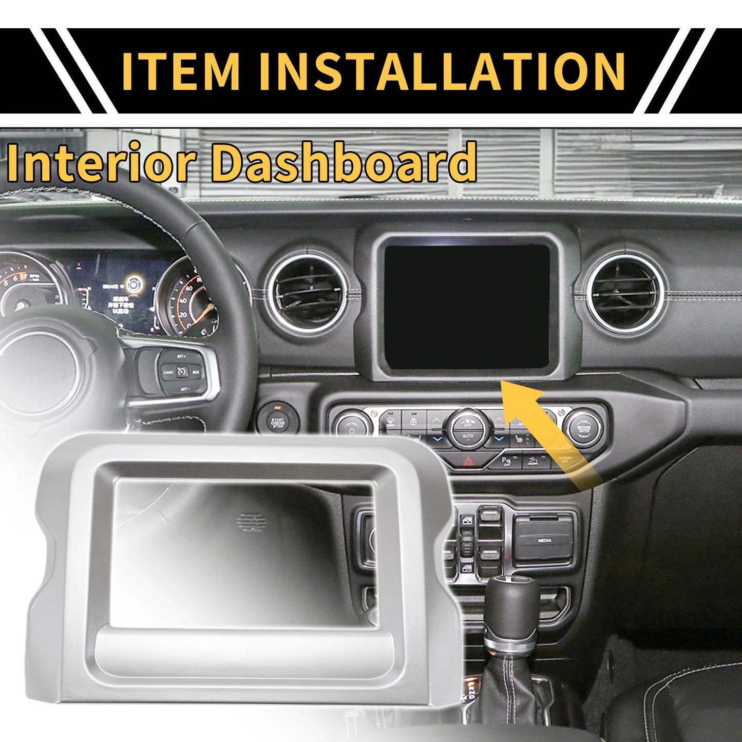 GPS Navigation Panel Trim Cover for Jeep Wrangler JL JLU (2018-2023)