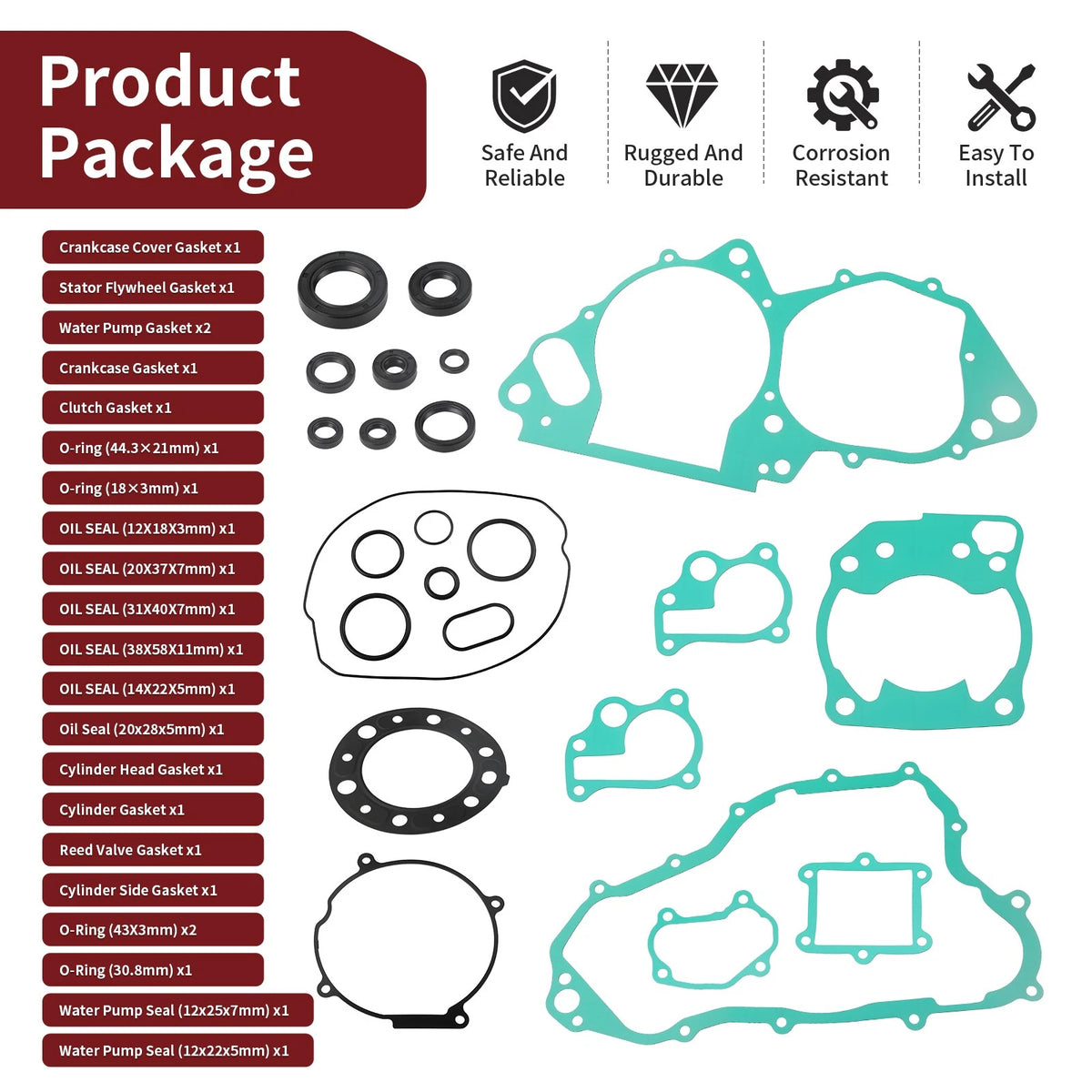 Engine Gasket with Oil Seal for Honda CR250R (1992–2001)