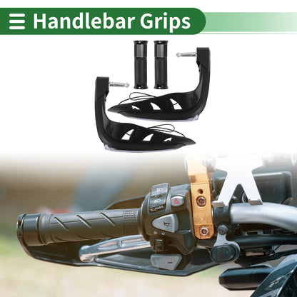 Hand Grips Cover Kit for Motorcycle Handlebar End Diamond Pattern Black