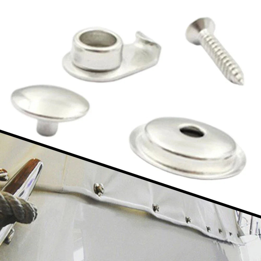 Marine Snap Fasteners Kit Stainless Steel for Canvas Covers Boats/RV/Trucks