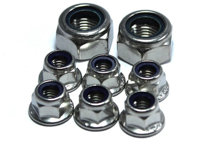 Stainless Steel m14 Nyloc Flange Wheel Nuts 1 Set for Kart Synergy Cadet Xenon