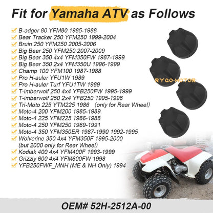 Front Rear Wheel Cap 4x for Yamaha Bear Tracker 250 YFM250 (1999–2004)