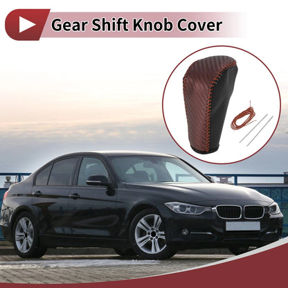 1 Pc Gear Shift Knob Cover for BMW 3 Series E90 Brown Faux Leather