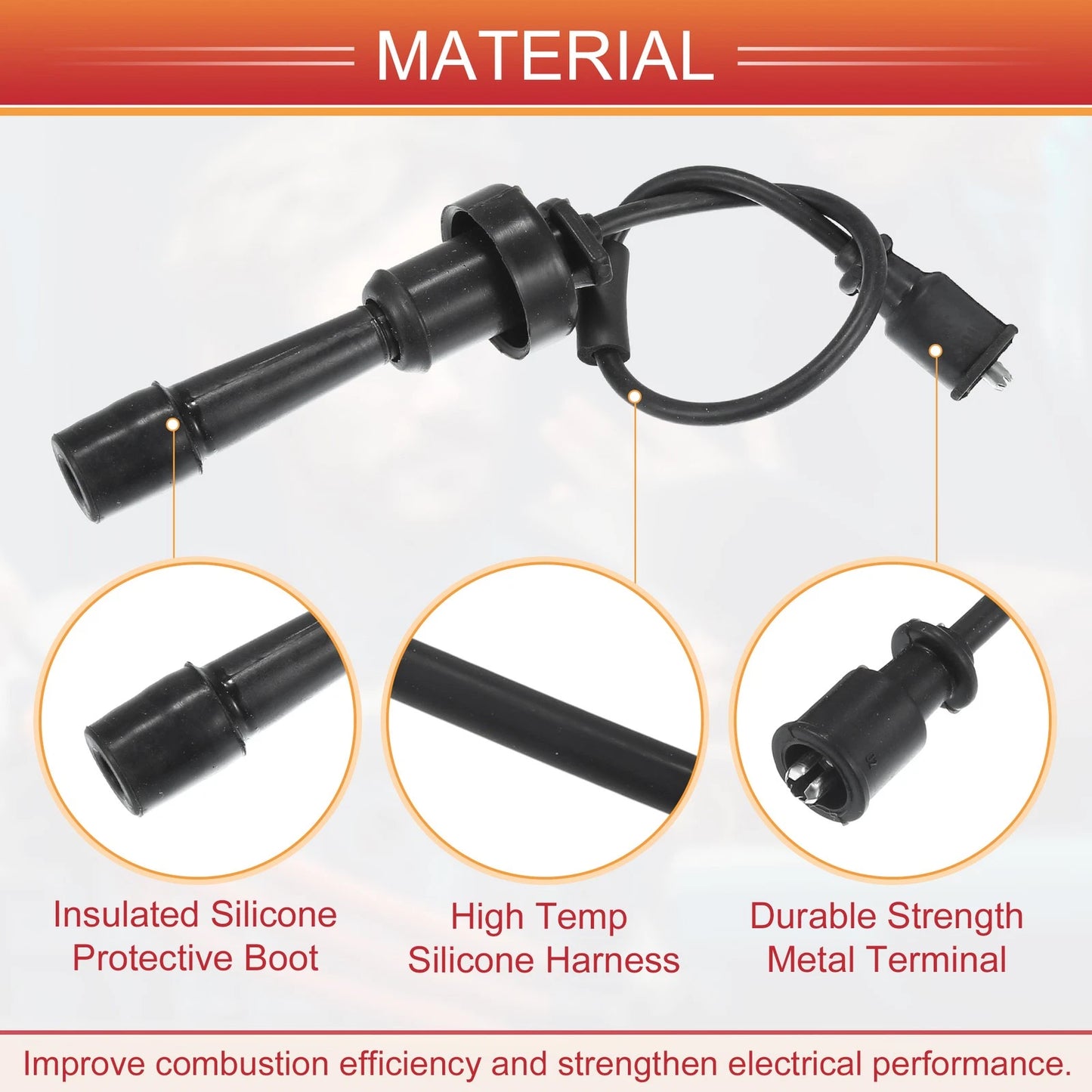 Spark Plug Wire Ignition Coil Cables for Mitsubishi Lancer (2003-2006)