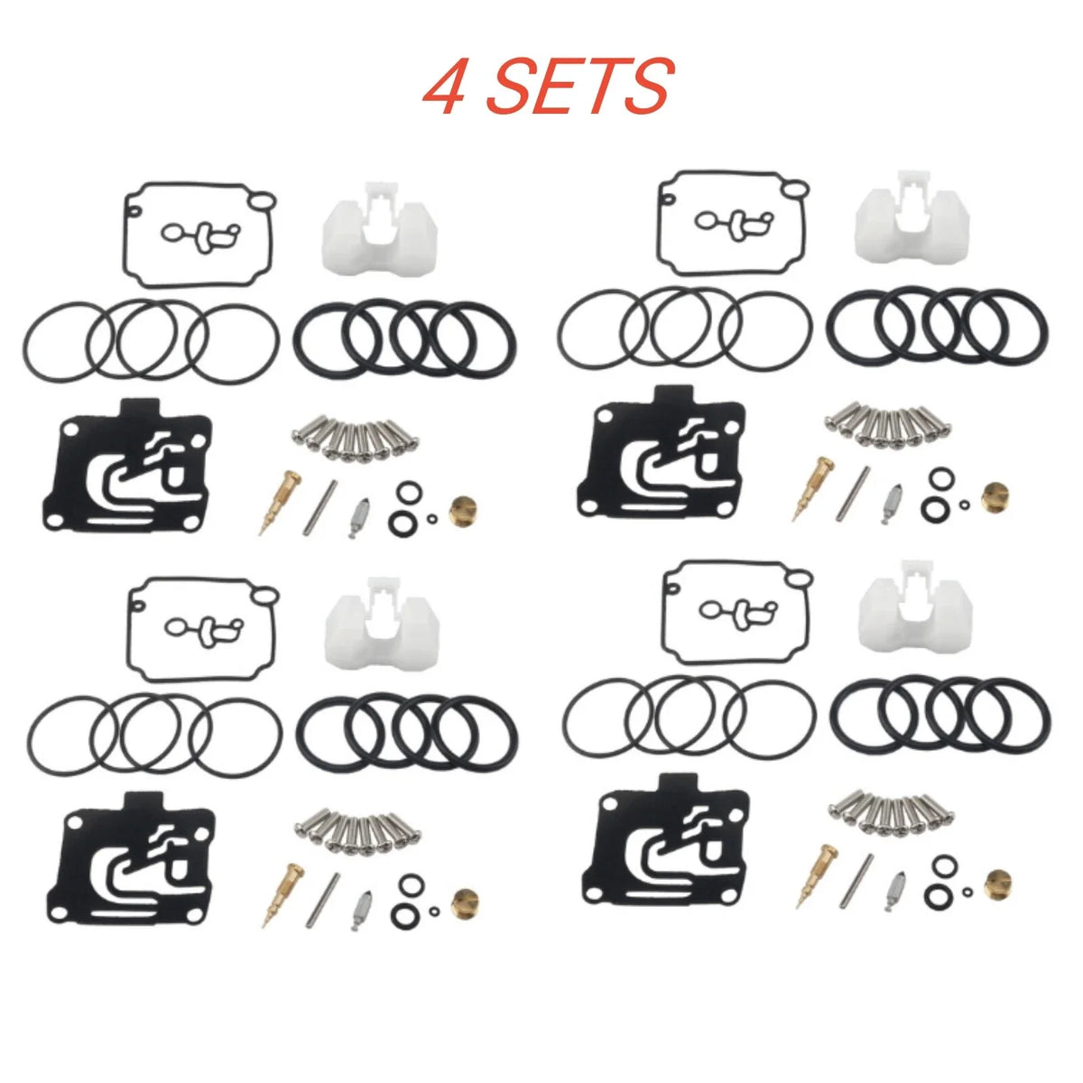 4X Carburetor Repair Kit for Yamaha 4-Stroke 40-50HP Models 62Y-W0093