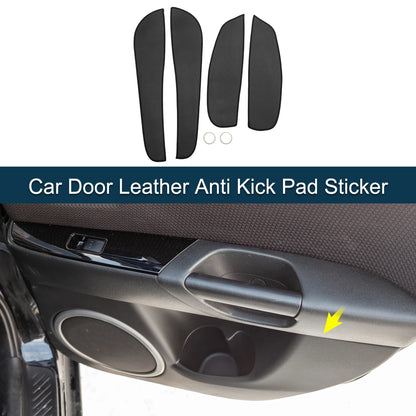 Car Door Leather Anti Kick Pad Sticker for BMW 3 Series (2009-2012) Black Set