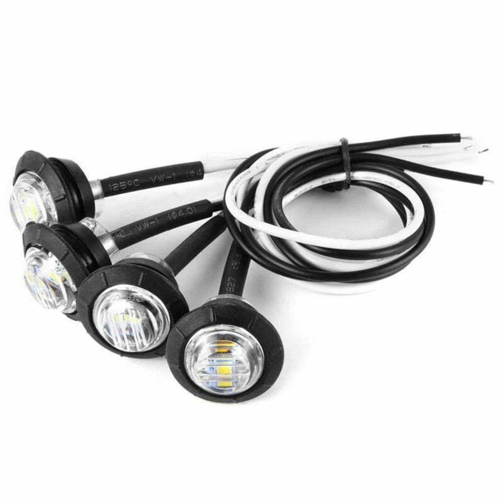 Portable Turn Signal Lights Side Marker White 4Pcs for Auto, 80LM