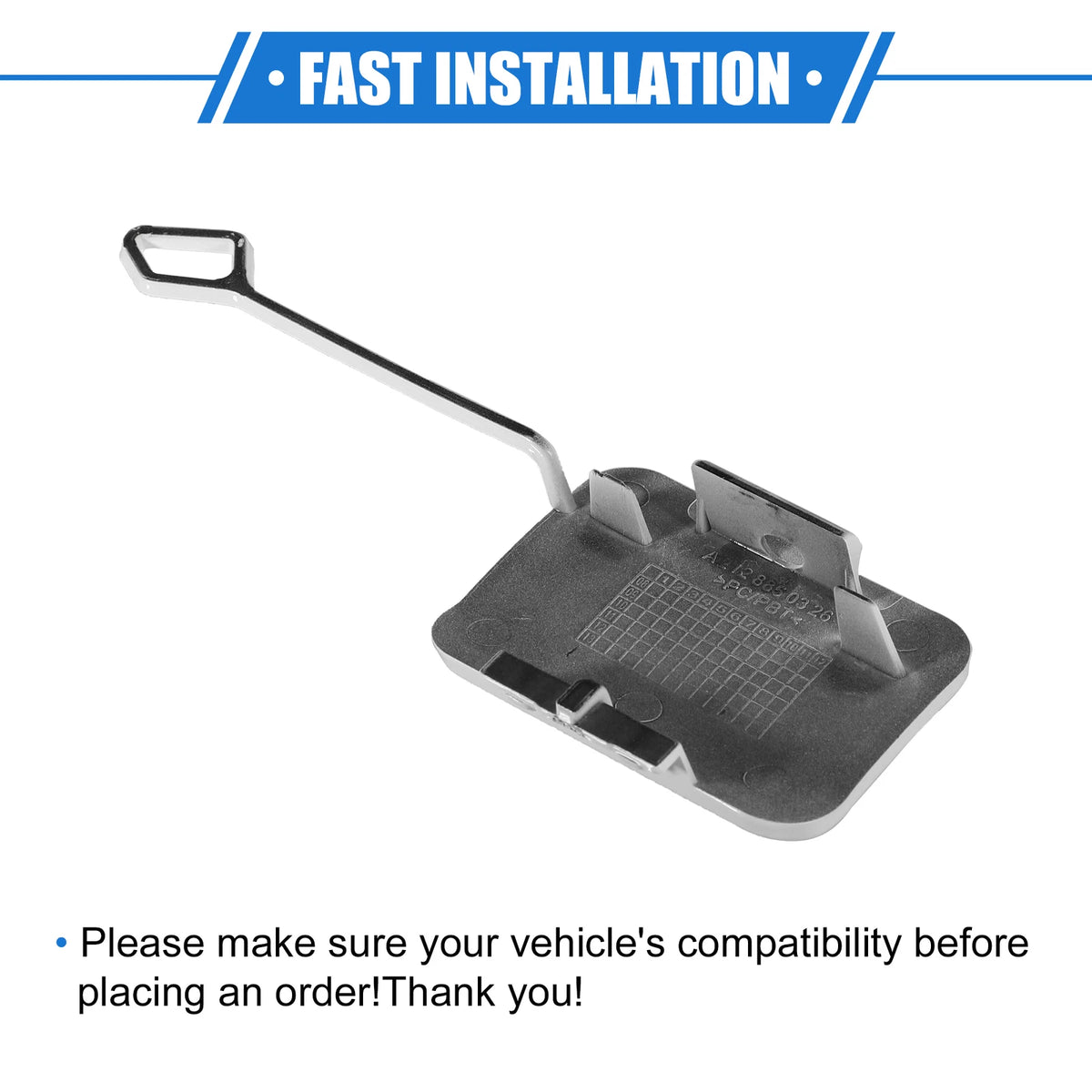 Rear Bumper Tow Hook Eye Hole Cap for Mercedes-Benz E550 Sedan (2010-2013)
