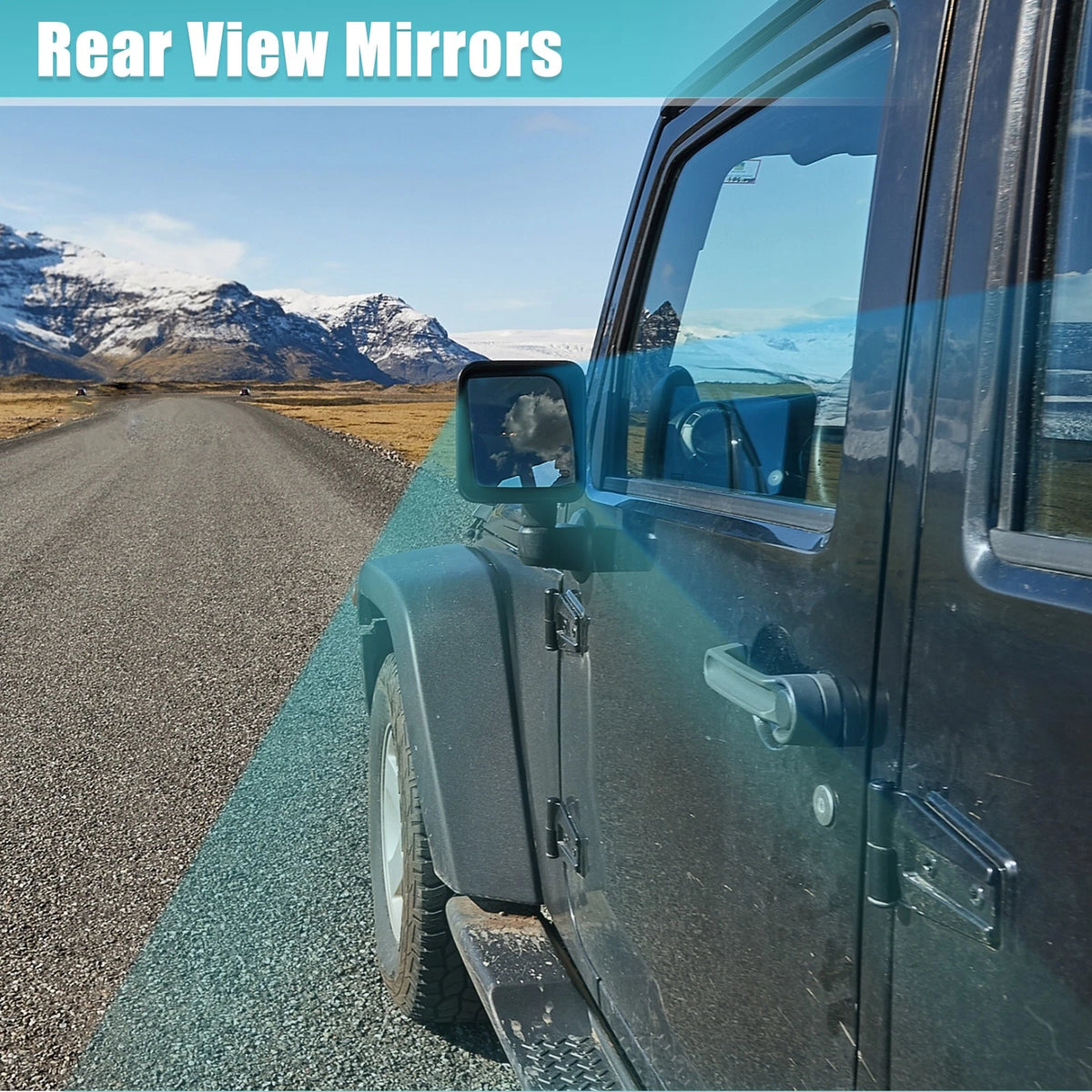 Side View Mirrors for Jeep Wrangler (1987-1995, 1997-2002) - 2 x Quality Pair