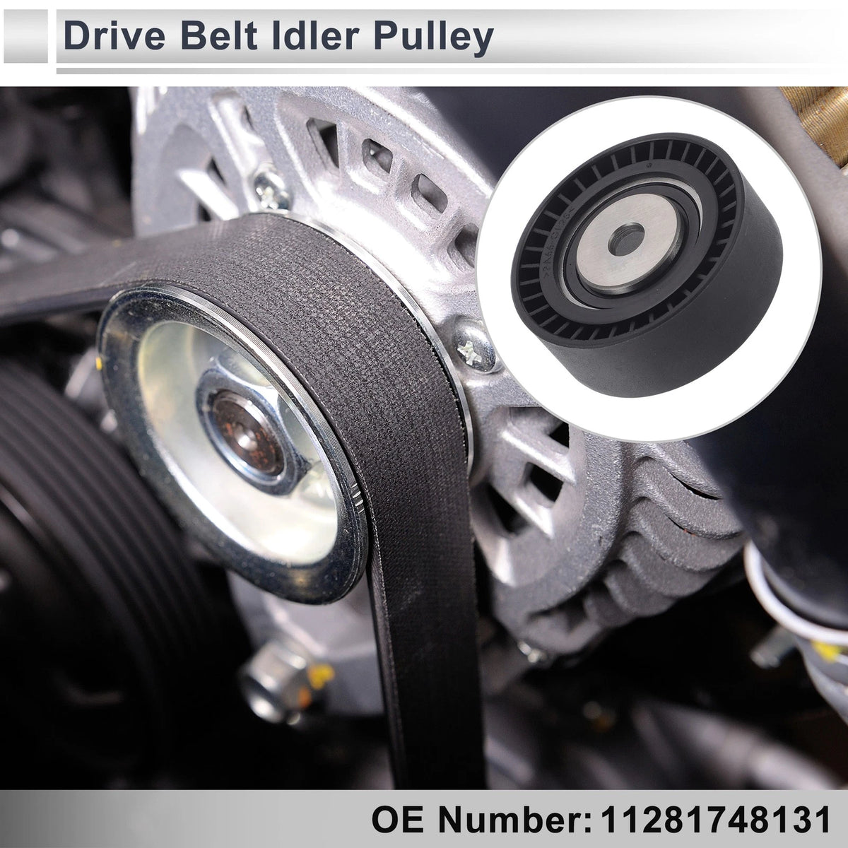 Drive Belt Idler Pulley for BMW Series 3 (1994-2006) Black 1 Pcs