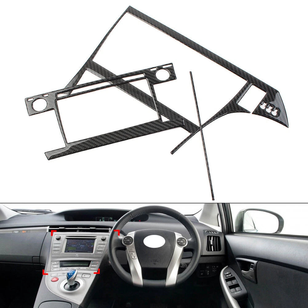 3 Pcs RHD Radio CD Navigation Display Panel Cover Trim for Toyota Prius (2012-2015)