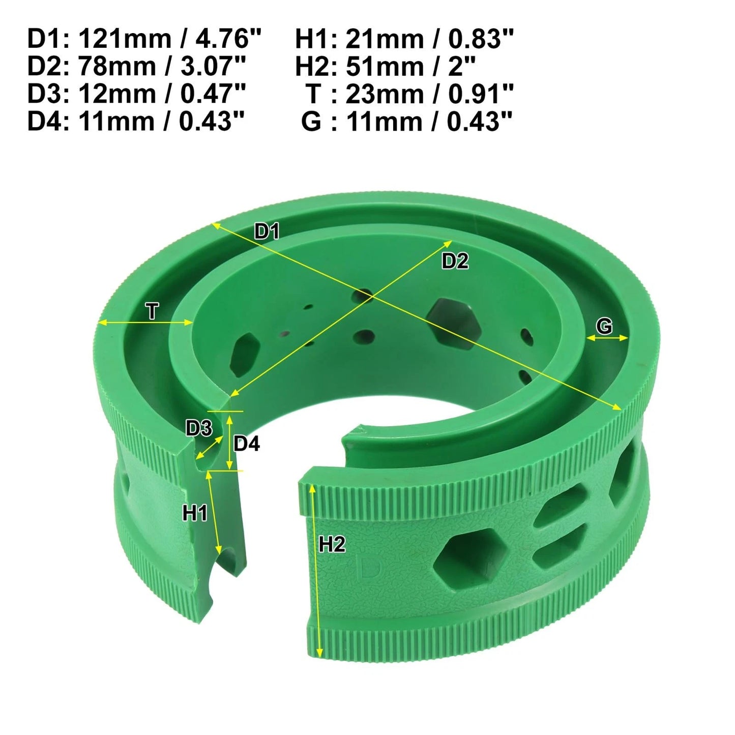 Green Universal D-Type Coil Spring Rubber Buffer for Ford Chevy