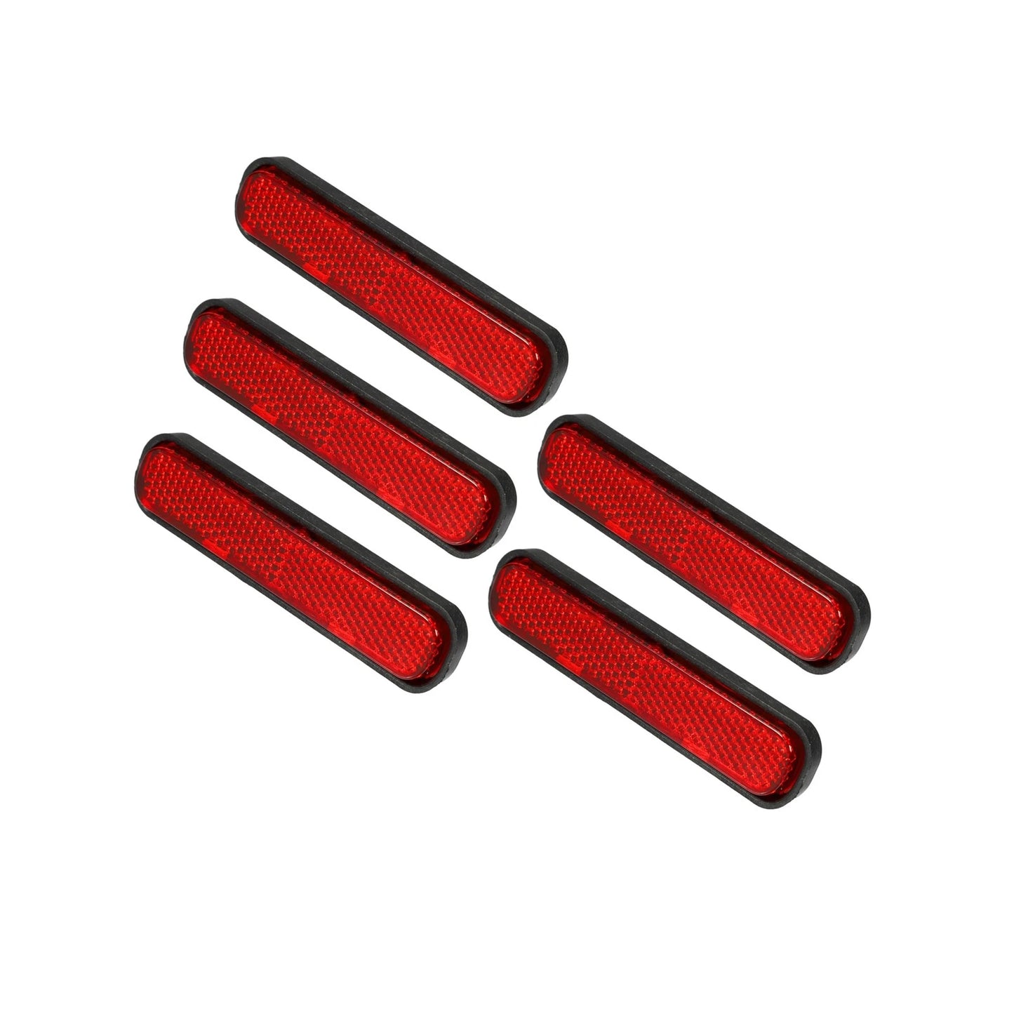 5pcs 3.66x0.83in Reflector Oval for Motorbike Bike Safety Red