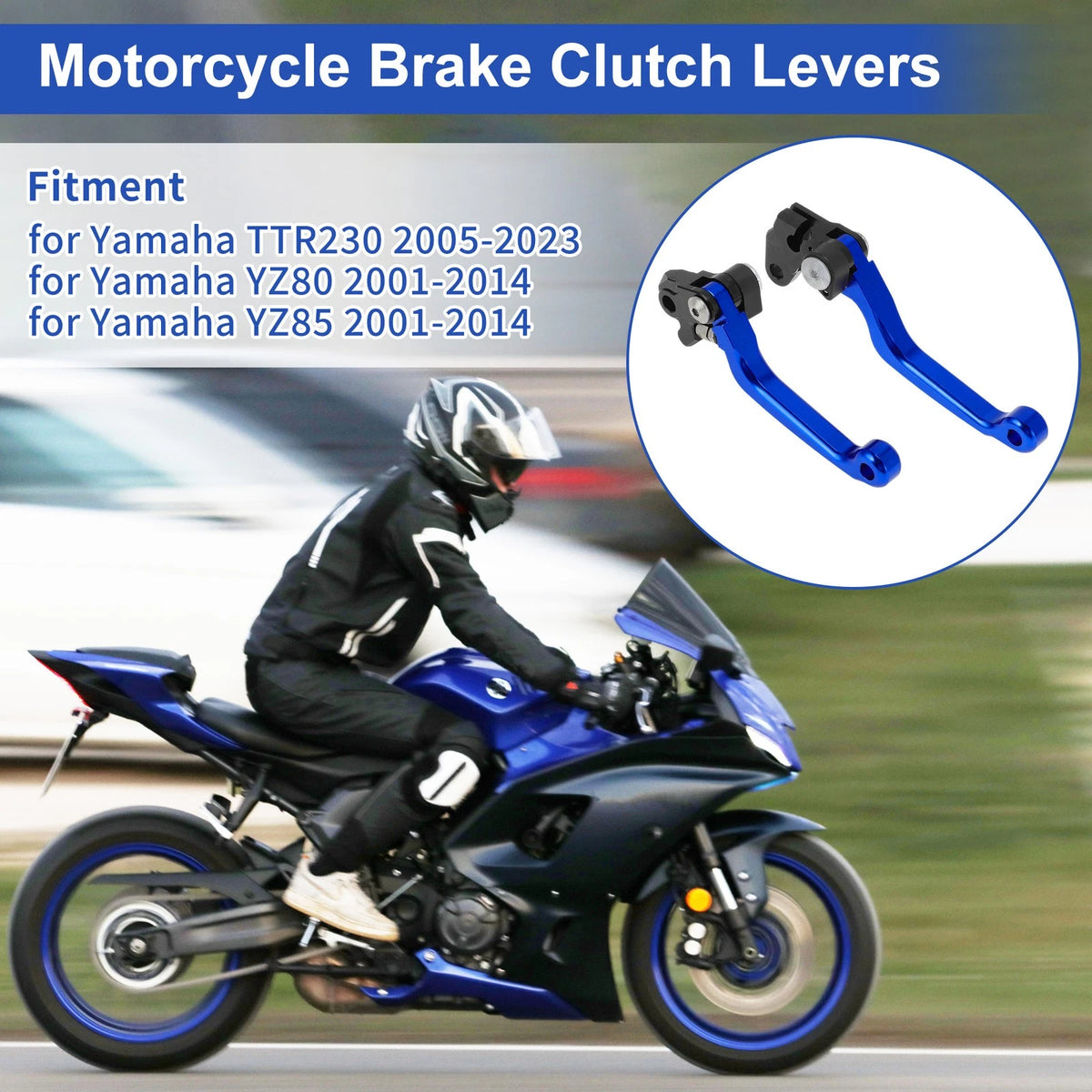 Brake Clutch Lever Aluminum Alloy Solid Blue for Yamaha TTR230 YZ80