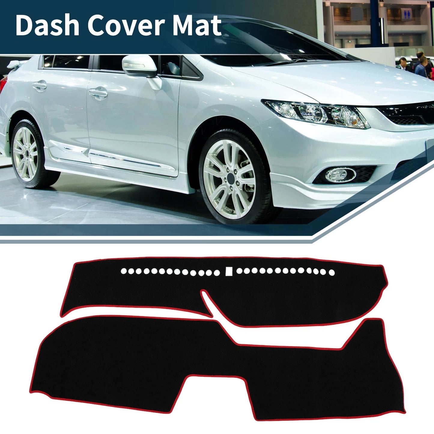 Dashboard Cover Mat for Honda FREED GB5/6/7/8 (2016-2023) Sun Protector Black Red
