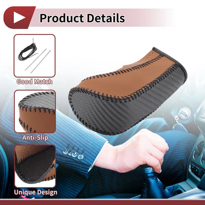 Gear Shift Knob Cover for Ford Fiesta (2009-2012) Black Brown Faux Leather
