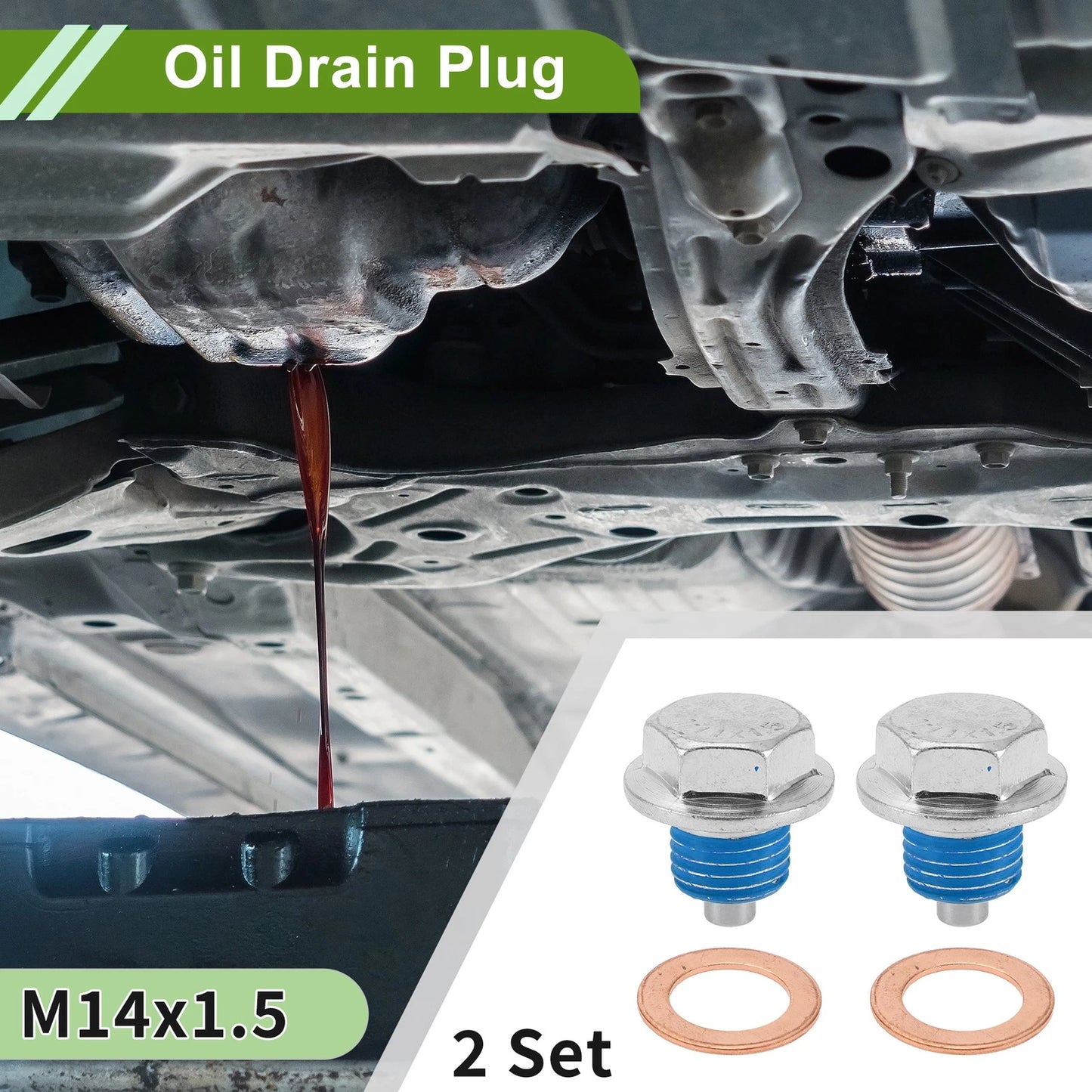 Oil Drain Plug M14x1.5 2 x for Car Motorcycle