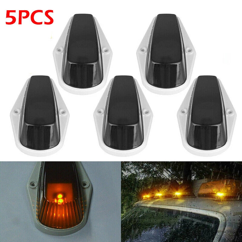 5 x White Light Roof Cab Marker Clearance Covers for Ford F-150 (1980-1997)