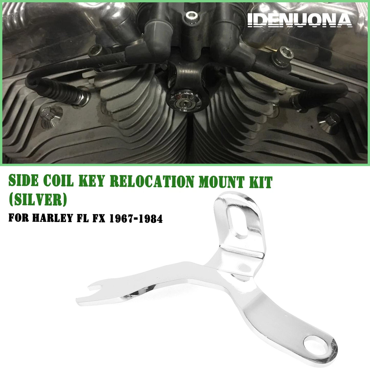 Coil Key Relocation Mount Kit for Harley FL FX (1967-1984) Chrome