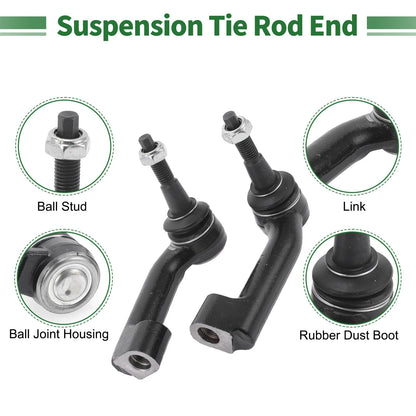 8pcs Front Suspension Kit Tie Rod Ends & Lower Ball Joints for Chevrolet Aveo (06-11)