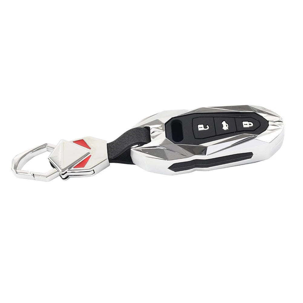 Silver Key Fob Case Cover for Audi A3 A6 A7 A8 Q7 Q8 S6 S7 S8 e-tron