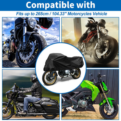 Motorcycle Cover Waterproof Half Cover 420D PU Black 104.33x41.34x25.59