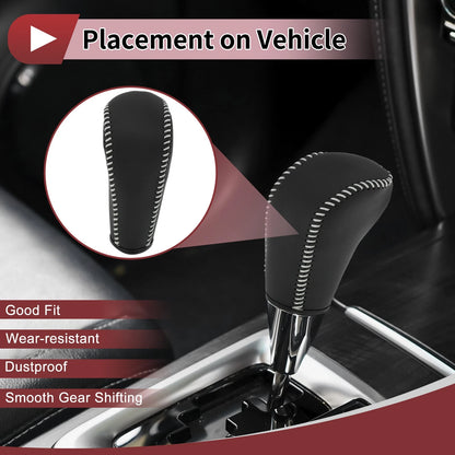 Gear Shift Knob Cover for BMW 3 Series E90 Black Beige Faux Leather