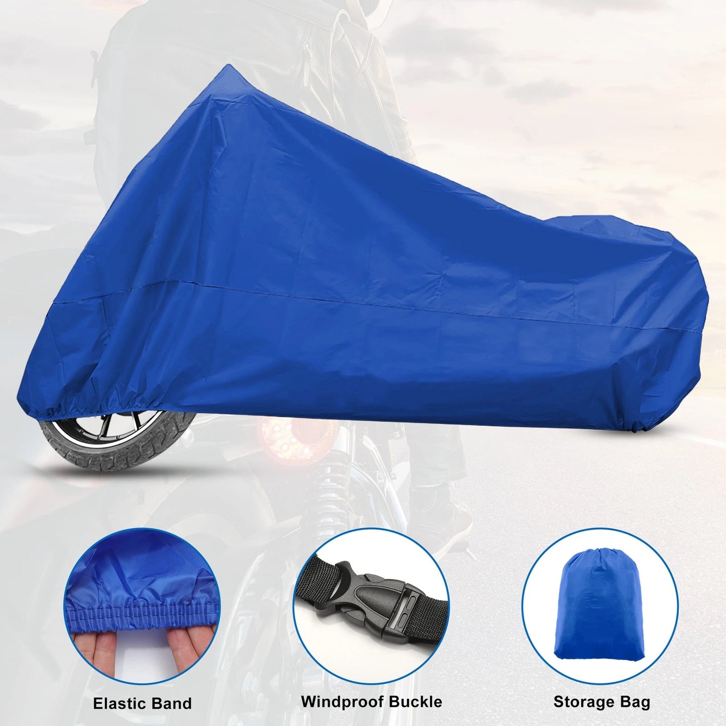 Motorcycle Cover for Universal Scooter Waterproof Blue