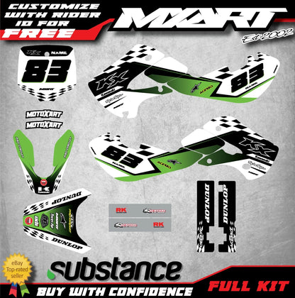 Custom Decal Kit LOOP Style for Kawasaki KX 65 (2000-2022)