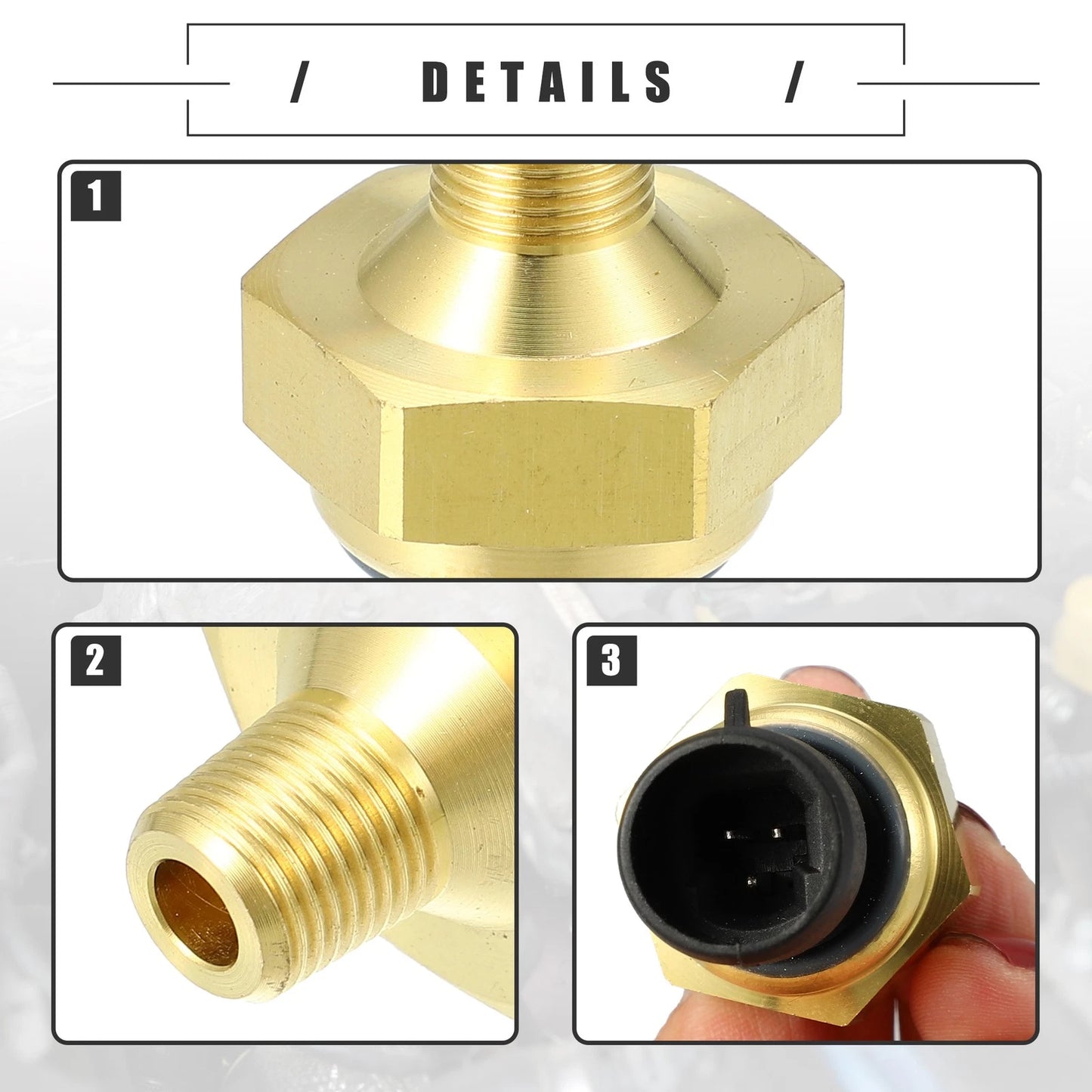 Engine Oil Pressure Sensor for Ford F-250 (1992-1996) Black Brass Tone