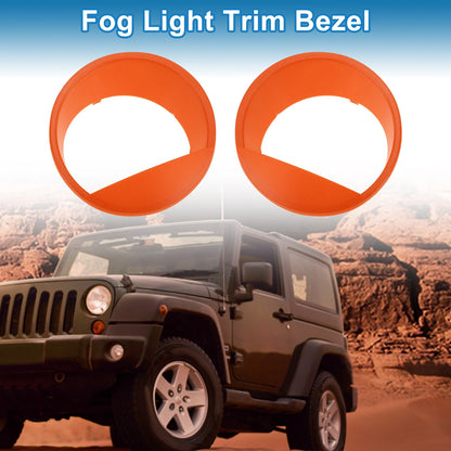 2 x Front Left & Right Headlight Trim Bezels for Jeep Wrangler (2007-2018)