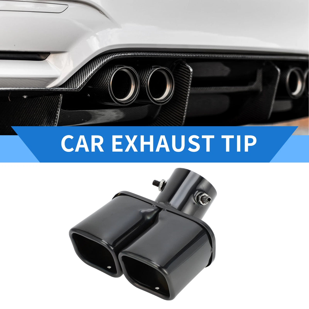 Exhaust Tip / 2.4in Inlet / Square Slant Cut for Toyota Raize (2020–2025)