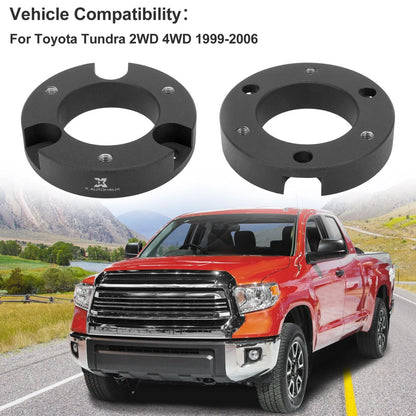 2" Front Leveling Lift Kit Strut Spacers Black for Toyota Tundra 2WD 4WD (2000–2006)