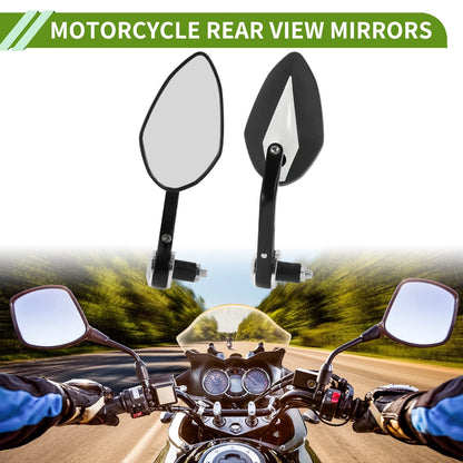 Rear View Mirrors / Prismatic Shape / Black White Aluminum for M8 Motorcycle