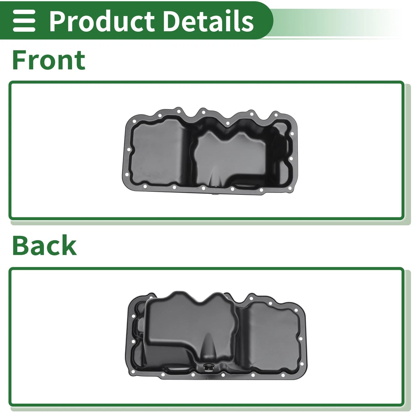 Engine Oil Pan for Ford Focus (2000-2004) - 1 x YS4Z6675AA, Iron Black