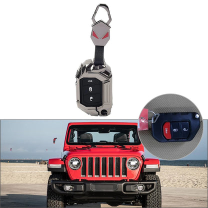 Black 3-Button Smart Keyless Remote Key Fob Cover for Jeep Wrangler (2018-2024)
