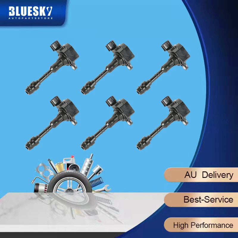 Set of 6 Ignition Coils for Nissan Pathfinder R50 3.5L (2001-2004)
