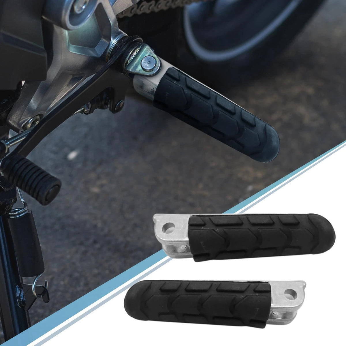 Pair 8mm Aluminum Aolly Footrest Footpeg Black for Honda CB400 VTEC