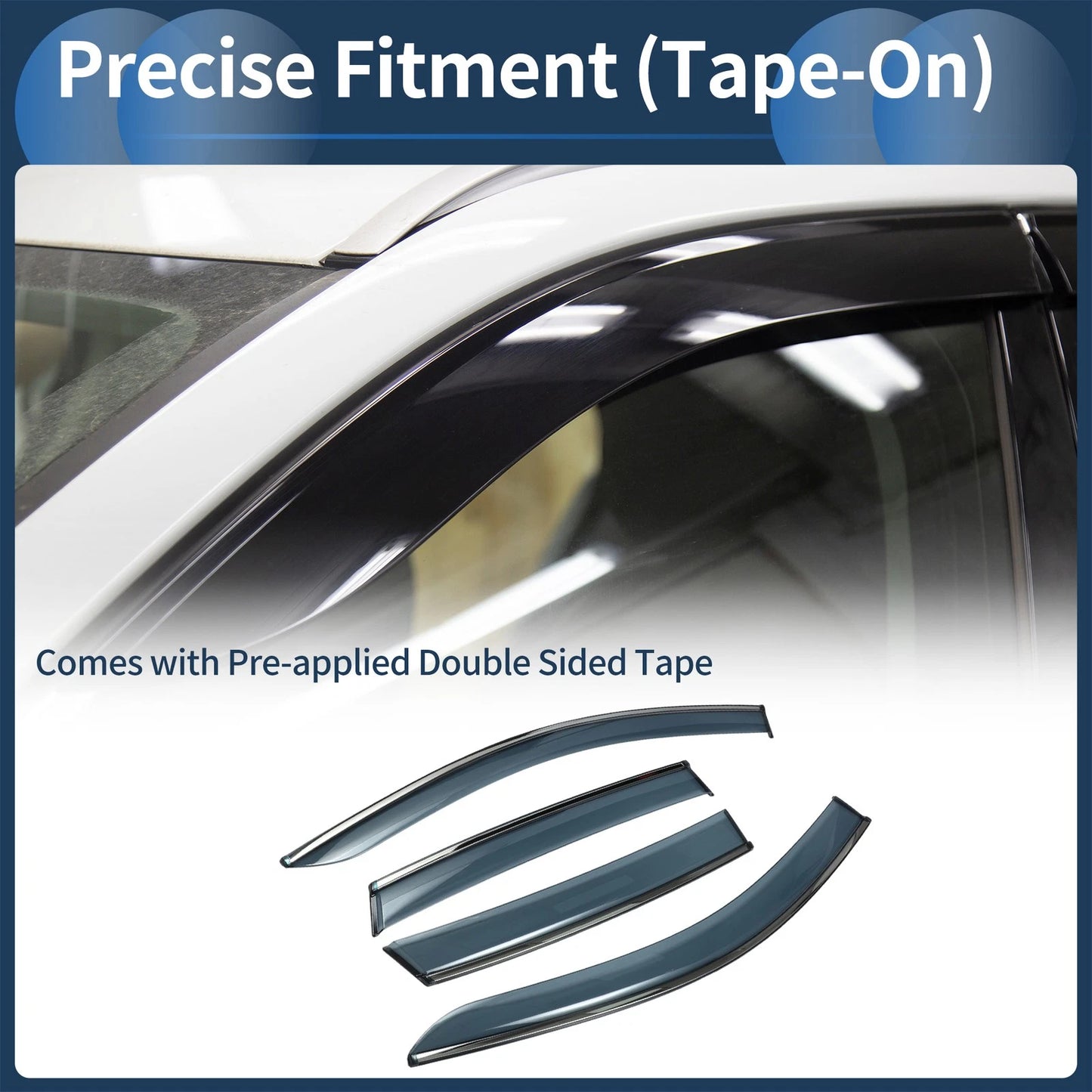 Window Deflectors 1 Set for Honda CR-V (2007-2011) Side Vent Visors Black