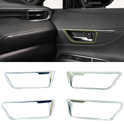 Steel Interior Door Handle Cover Trim Silver for Toyota Harrier Venza (2020-2024)