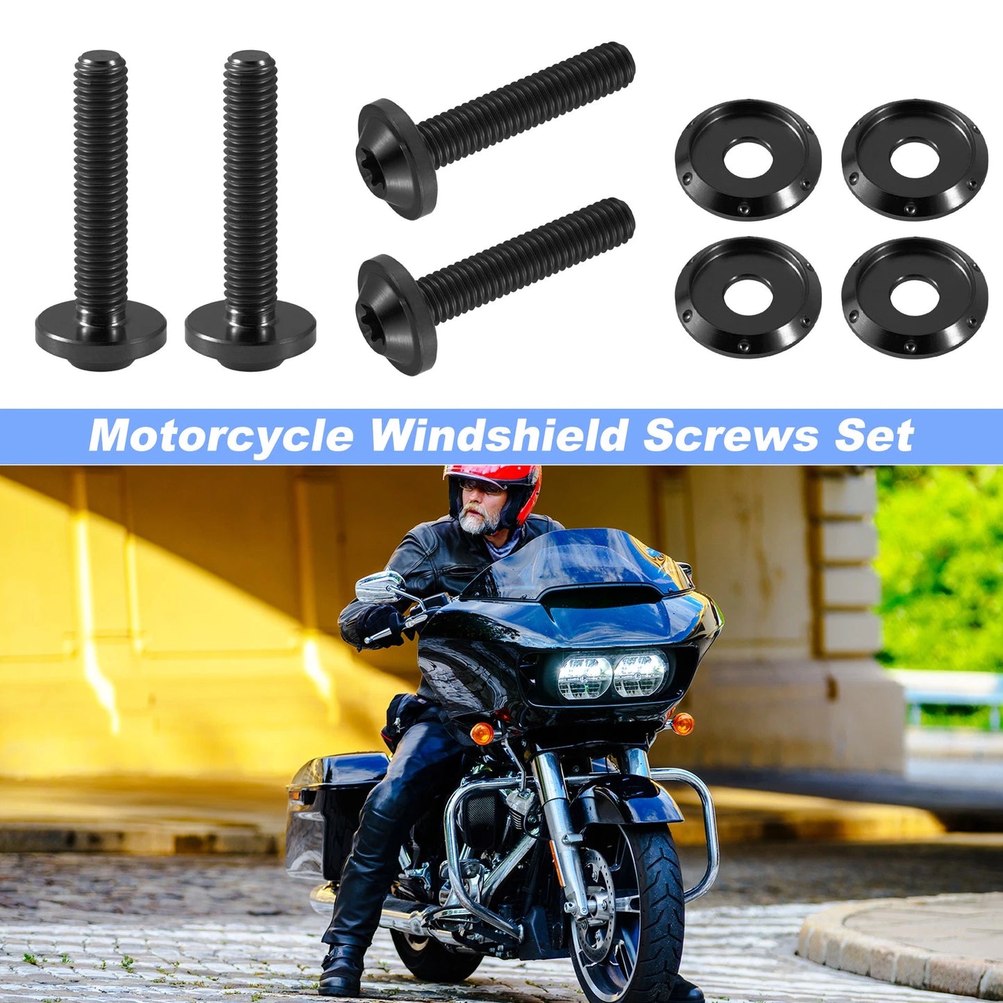 4x Windshield Screws for Harley Touring FLTRX Road Glide (2015–2023)