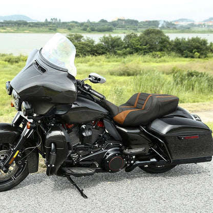 Driver & Passenger Seat for Harley Street Road Glide (2009-2023) Black/Orange
