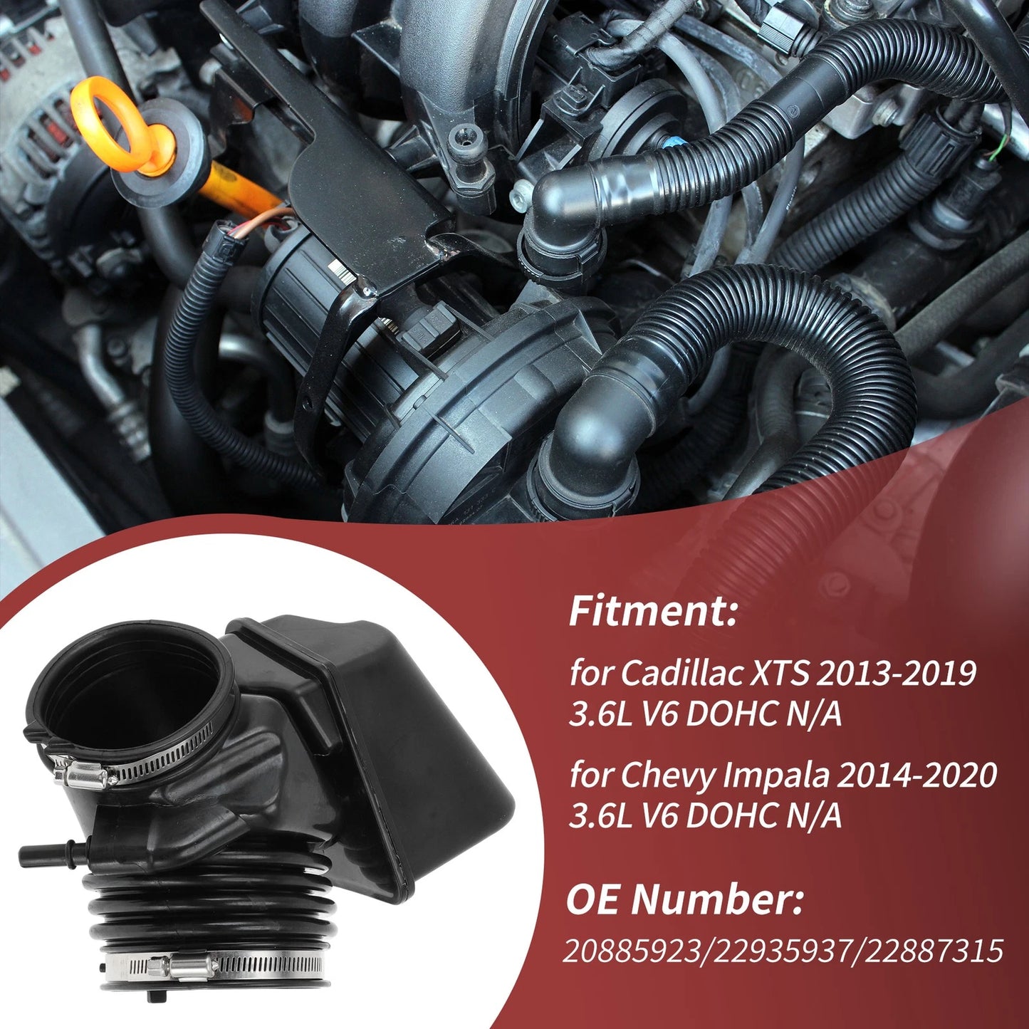 Intake Hose for Chevy Impala & Cadillac XTS 3.6L V6 (2014-2019)