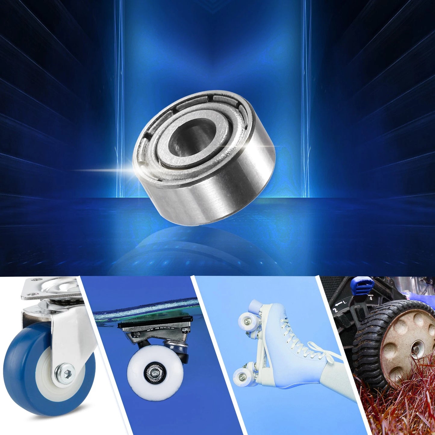 5 x 3x9x4mm Double Shield Single Row Car Deep Groove Ball Bearings for Cars