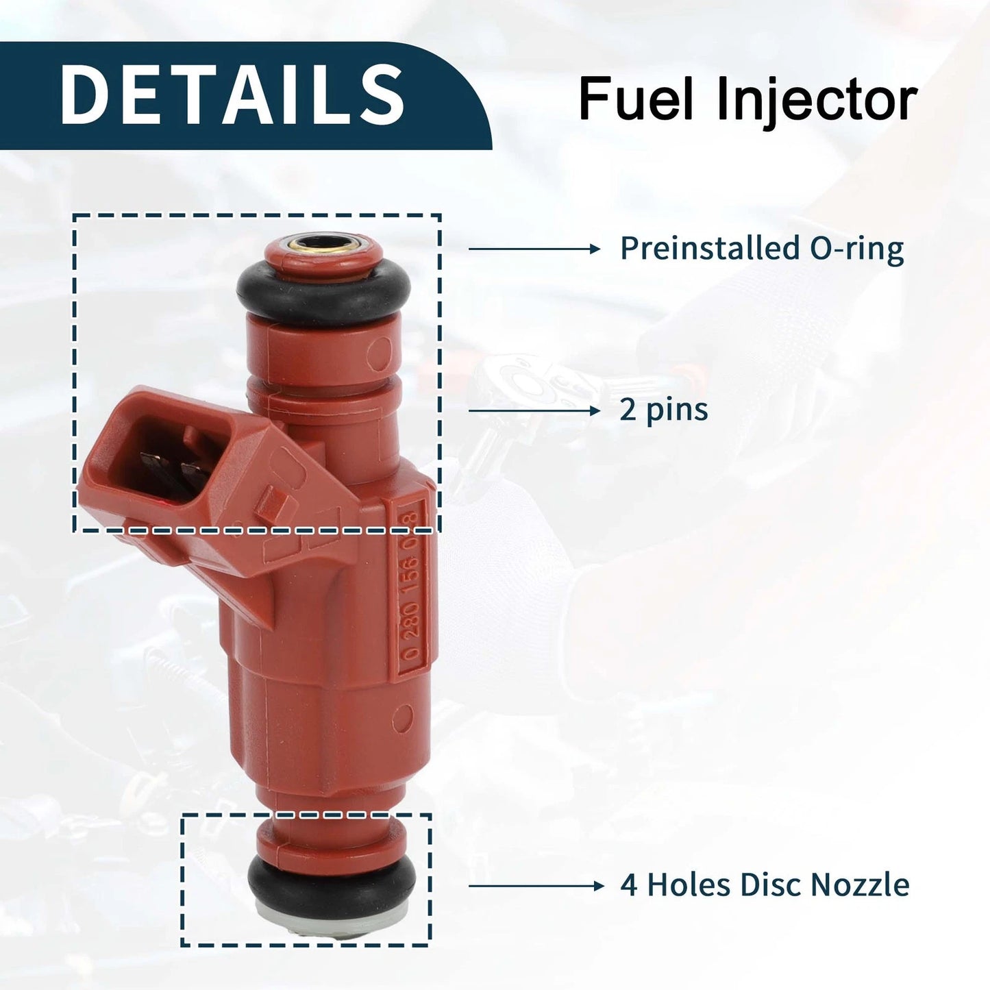 Fuel Injector 4.0L for Ford Explorer (2002-2003) - 6 x Red Injectors