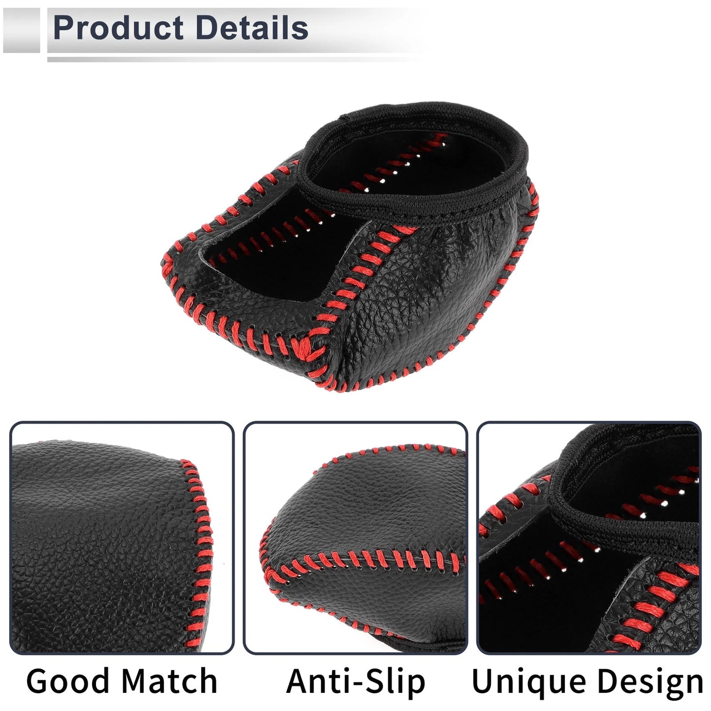 1 Pc Gear Shift Knob Cover for Toyota RAV4 (2019-2024) Pebbled Black Red