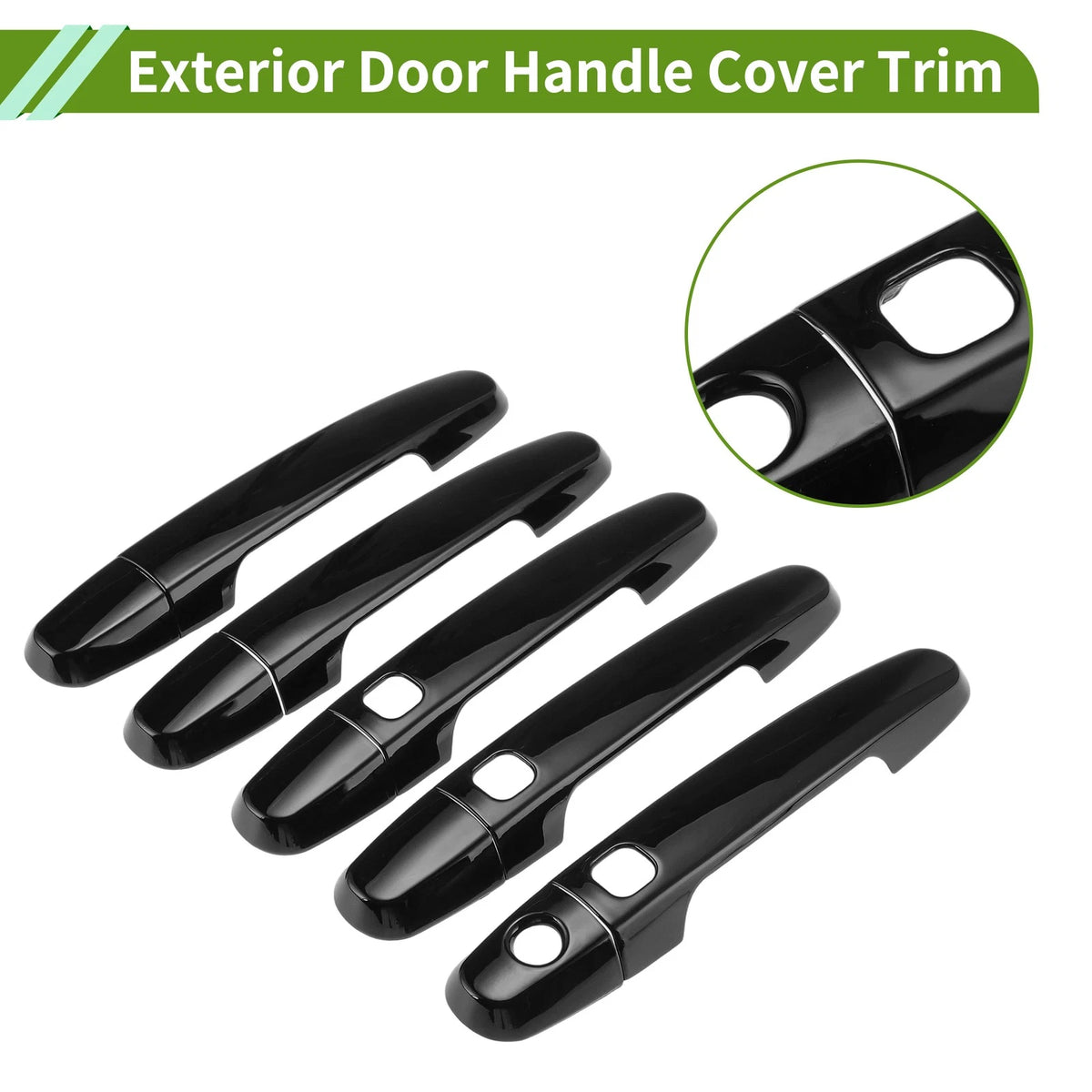 Exterior Door Handle Cover Trim for Toyota Rav4 (2009-2012) - Glossy Black
